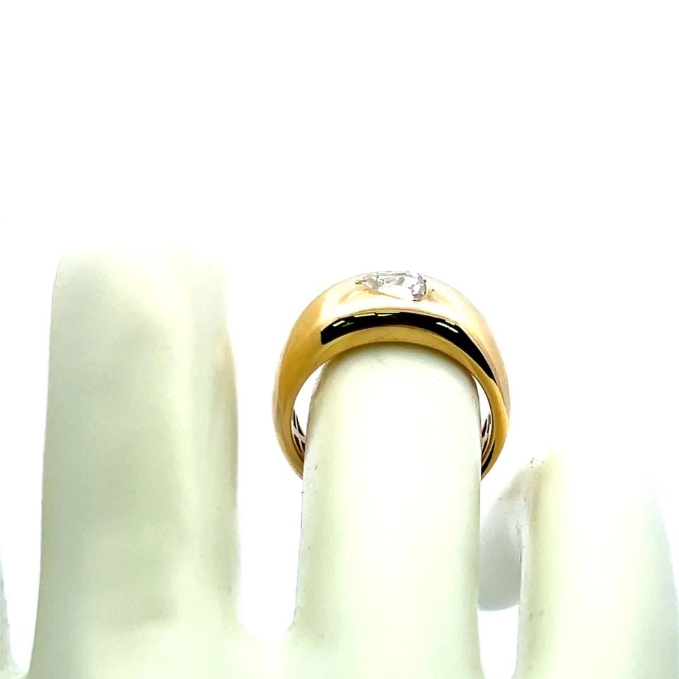 0.45 CARAT TRIANGULAR SHAPE DIAMOND 18K YELLOW GOLD ENGAGEMENT RING (1 of 1)