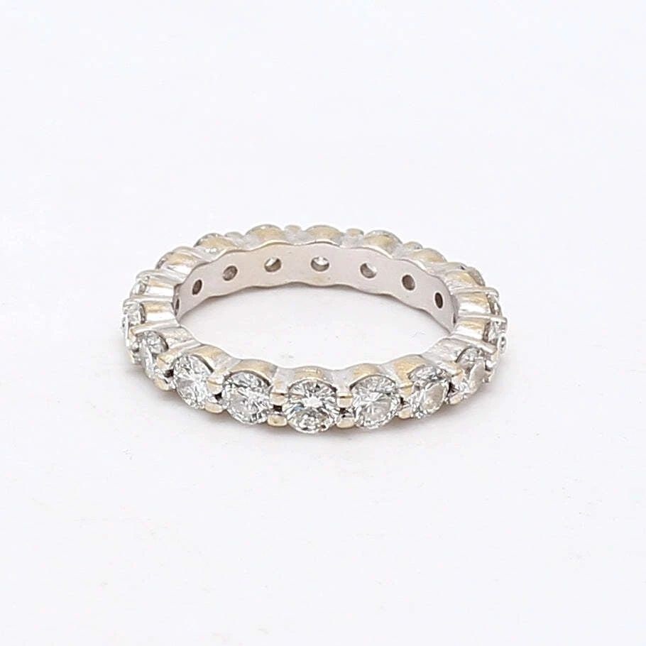 1.80 CARAT ROUND BRILLIANT I SI1 DIAMOND 18 KARAT WHITE GOLD ETERNITY BAND RING (1 of 1)