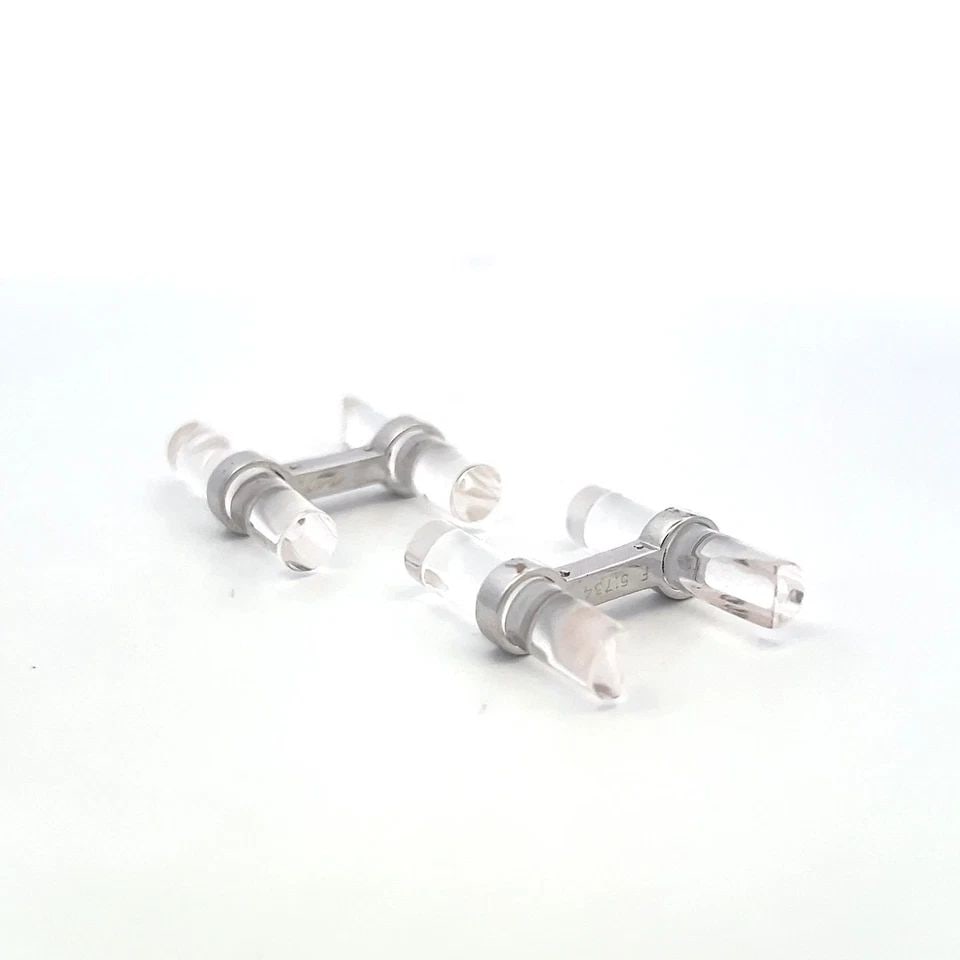 CARTIER VINTAGE 18K WHITE GOLD FIXED BACK CUFFLINKS 8 GRAMS: CARTIER VINTAGE 18K WHITE GOLD FIXED BACK CUFFLINKS 8 GRAMS PRODUCT DESCRIPTION Designer: CARTIER Detailed Description: Step into an era of elegance and sophistication with these vintage Cartier cuffl