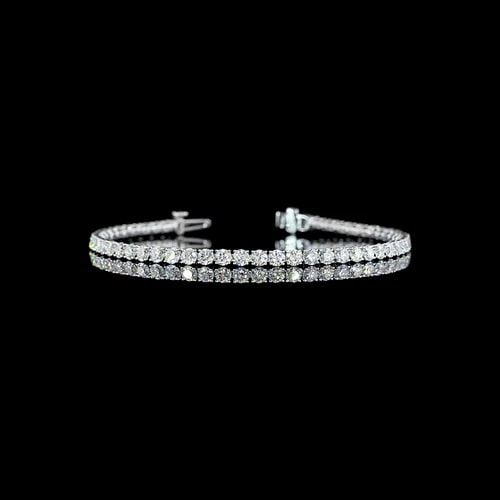 LAB-GROWN 4.99 CARAT ROUND E-F-VS DIAMOND 14K WHITE GOLD TENNIS BRACELET: LAB-GROWN 4.99 CARAT ROUND E-F-VS DIAMOND 14K WHITE GOLD TENNIS BRACELET Title: High-quality Brand-New Echo Friendly Elegant Lab-Grown 4.99 Carat Round E-F-VS Diamond 14K White Gold Tennis Bracelet Vi