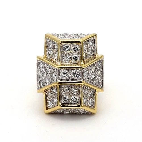2.32 CARAT ROUND BRILLIANT H SI2 DIAMOND 18K YELLOW GOLD COCKTAIL RING: 2.32 CARAT ROUND BRILLIANT H SI2 DIAMOND 18K YELLOW GOLD COCKTAIL RING 2.32 Carat Round Brilliant H SI2 Diamond 18 Karat Yellow Gold Cocktail Ring 18k Engagement Ring Details Department Unisex Adults 