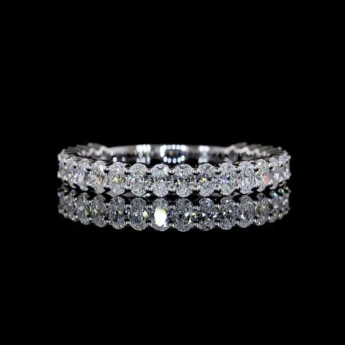 LAB-GROWN 1.01 CARAT OVAL E-F-VS+ DIAMOND 14K WHITE GOLD 3/4 BAND ETERNITY BAND: LAB-GROWN 1.01 CARAT OVAL E-F-VS+ DIAMOND 14K WHITE GOLD 3/4 BAND ETERNITY BAND Title: High-quality Brand-New Echo Friendly Elegant Lab-Grown 1.01 Carat Oval E-F-VS+ Diamond 14K White Gold 3/4 Band Et