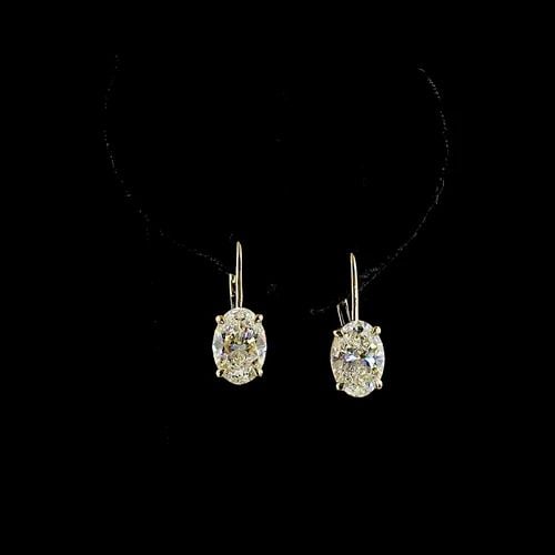 LAB-GROWN 4.23 CARAT OVAL E-F-VS1 DIAMOND 14K YELLOW GOLD HANGING EARRINGS: LAB-GROWN 4.23 CARAT OVAL E-F-VS1 DIAMOND 14K YELLOW GOLD HANGING EARRINGS Title: High-quality Brand-New Echo Friendly Elegant Lab-Grown 4.23 Carat Oval E-F-VS1 Diamond 14K Yellow Gold Hanging Earring