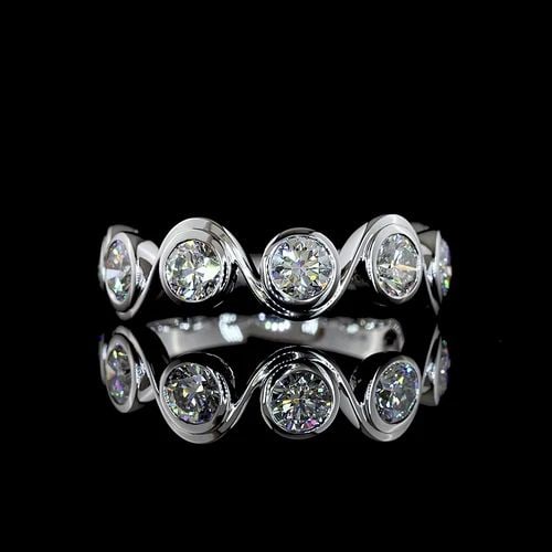 0.50 CARAT ROUND BRILLIANT G SI1 DIAMOND 18 KARAT WHITE GOLD SEMI MOUNT RING (1 of 2)