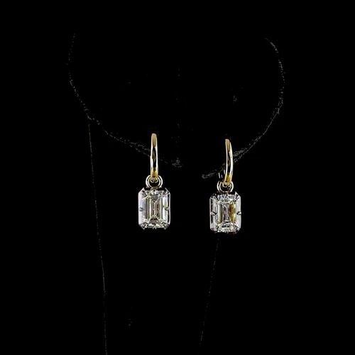 LAB-GROWN 3.05 CARAT OVAL E-F-VVS2 DIAMOND 14K YELLOW GOLD HANGING EARRINGS: LAB-GROWN 3.05 CARAT OVAL E-F-VVS2 DIAMOND 14K YELLOW GOLD HANGING EARRINGS Title: High-quality Brand-New Echo Friendly Elegant Lab-Grown 3.05 Carat Oval E-F-VVS2 Diamond 14K Yellow Gold Hanging Earri