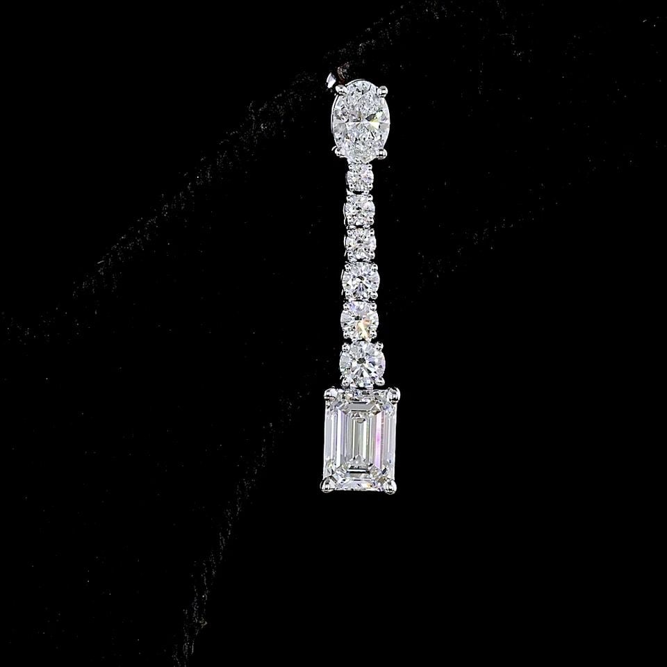 LAB-GROWN 4.01 CARAT ROUND G-VVS2 DIAMOND 14K WHITE GOLD MARTINI EARRINGS: LAB-GROWN 4.01 CARAT ROUND G-VVS2 DIAMOND 14K WHITE GOLD MARTINI EARRINGS Title: High-quality Brand-New Echo Friendly Elegant Lab-Grown 4.01 Carat Round G-VVS2 Diamond 14K White Gold Martini Earrings 
