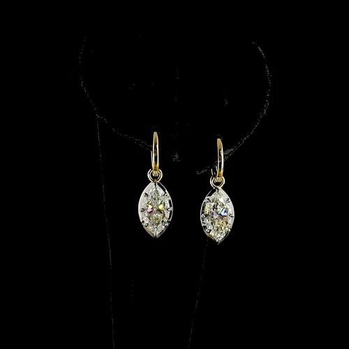 LAB-GROWN 3.02 CARAT PEAR E-F-VS1 DIAMOND 14K YELLOW GOLD HANGING EARRINGS: LAB-GROWN 3.02 CARAT PEAR E-F-VS1 DIAMOND 14K YELLOW GOLD HANGING EARRINGS Title: High-quality Brand-New Echo Friendly Elegant Lab-Grown 3.02 Carat Pear E-F-VS1 Diamond 14K Yellow Gold Hanging Earring