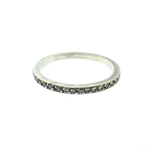 ANTIQUE PLATINUM & ROSE CUT DIAMOND BAND CIRCA 1900S: ANTIQUE PLATINUM & ROSE CUT DIAMOND BAND CIRCA 1900S Antique Platinum & Rose Cut Diamond Band Ring Circa 1900s This is a must for a collector. The weight is 2.2 grams. The length is ¾ of an inc