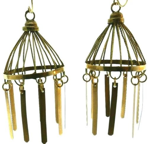 VICTORIAN 14K YELLOW AND ROSE GOLD FRENCH WIRE CHANDELIER EARRINGS FISH HOOKS: VICTORIAN 14K YELLOW AND ROSE GOLD FRENCH WIRE CHANDELIER EARRINGS FISH HOOKS Victorian 14K Yellow and Rose Gold French Wire Chandelier Earrings Fish Hooks Material: 14K Yellow and Rose Gold Weight: 9