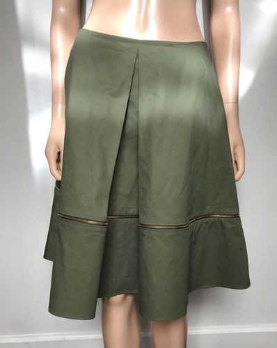 HARVEY FAIRCLOTH GREEN ZIPPER COTTON SKIRT SIZE 6 (1 of 2)