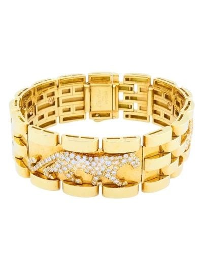 CARTIER WALKING PANTHERE BRACELET DIAMOND GOLD BRACELET (1 of 2)