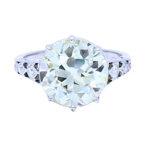 ART DECO ENGAGEMENT RING OLD EUROPEAN CUT DIAMOND PLATINUM RING SOLITAIRE (1 of 2)
