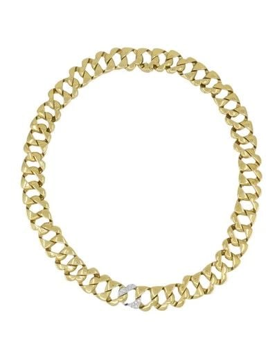 TIFFANY & CO. HEART LINK DIAMOND NECKLACE YELLOW AND WHITE GOLD: TIFFANY & CO. HEART LINK DIAMOND NECKLACE YELLOW AND WHITE GOLD NS UJTOO A Tiffany & Co. heart link diamond necklace, made of 18k yellow and white gold. This bold yet refined Tiffany & Co. diamond nec