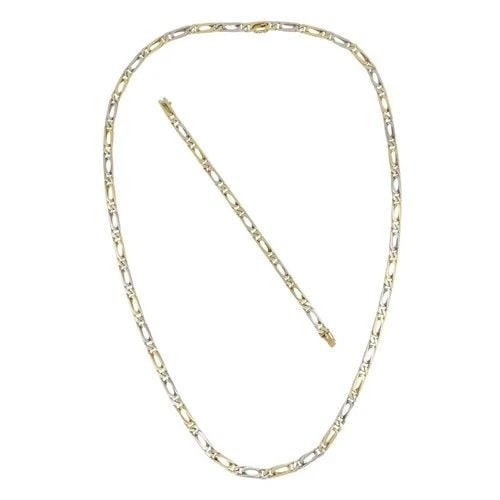 VINTAGE VAN CLEEF & ARPELS 18K TWO-TONE GOLD CONVERTIBLE NECKLACE & BRACELET: VINTAGE VAN CLEEF & ARPELS 18K TWO-TONE GOLD CONVERTIBLE NECKLACE & BRACELET KL JEGTO Van Cleef & Arpels convertible necklace and bracelet crafted in two tone 18k gold, circa 1980s, designed with a di
