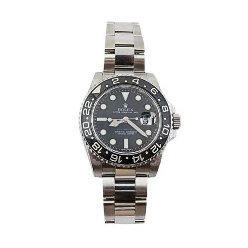 ROLEX STAINLESS STEEL GMT?MASTER II 40MM MEN’S AUTOMATIC WRISTWATCH: ROLEX STAINLESS STEEL GMT?MASTER II 40MM MEN’S AUTOMATIC WRISTWATCH ES JOTOO ITEM DETAILS Rolex Stainless Steel GMT?Master II 40mm Men’s Automatic Wristwatch This Rolex stainless steel GMT?Master 