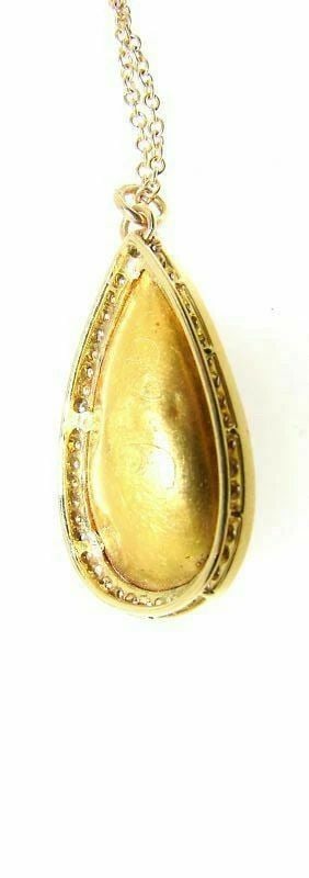 18K YELLOW GOLD RUBY DIAMOND RAIN DROP NECKLACE - 2