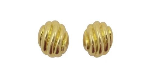 CARTIER EARRINGS 18K GOLD SHELL DESIGN (1 of 2)