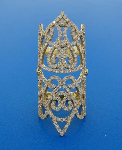 TRENDY DIAMOND YELLOW GOLD FULL-FINGER RING WIDE BAND CHIC: TRENDY DIAMOND YELLOW GOLD FULL-FINGER RING WIDE BAND CHIC Diamond Yellow Gold Full-Finger Ring Wonderful ring that is a great addition to your collection. Weight is 14.2 grams. Made of 18 karat (stam