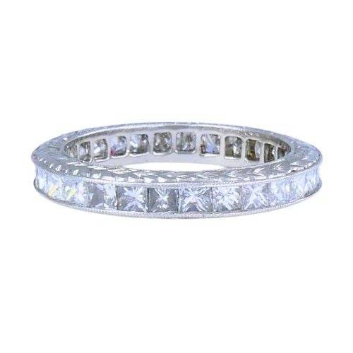 M. BEAUDRY PRINCESS CUT DIAMOND ETERNITY BAND PLATINUM SIZE 6.5 WEDDING RING: M. BEAUDRY PRINCESS CUT DIAMOND ETERNITY BAND PLATINUM SIZE 6.5 WEDDING RING MICHAEL BEAUDRY Platinum Diamond Eternity Band Ring Crafted in platinum, this eternity ring by Michael Beaudry features a f