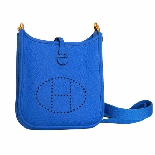 HERMÈS EVELYNE BLEU DE FRANCE LEATHER CROSSBODY BAG (1 of 2)