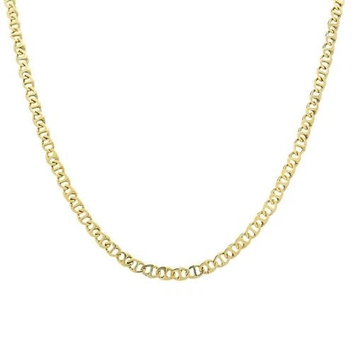 14K GOLD FLAT LINK CHAIN NECKLACE VINTAGE JEWELRY (1 of 2)