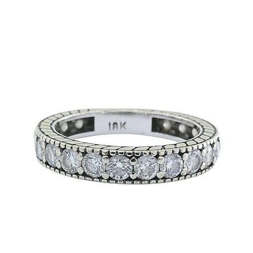 18K WHITE GOLD DIAMOND ETERNITY BAND RING (1 of 2)