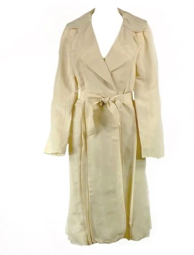 2006 LANVIN CREAM/ IVORY LINEN COAT SIZE 40 (1 of 2)
