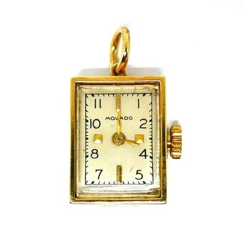 MOVADO VINTAGE WATCH PENDANT 10K YELLOW GOLD: MOVADO VINTAGE WATCH PENDANT 10K YELLOW GOLD 10k Yellow Gold Movado Vintage Watch Pendant Great pendant to add to your layering collection. If you are looking to buy it as a watch not just a pendant w