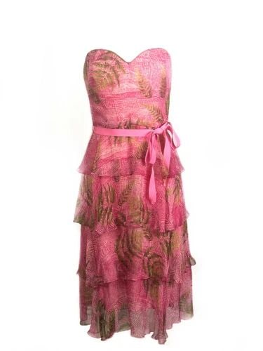 OSCAR DE LA RENTA SLEEVELESS PINK MIDI DRESS W/ BELT SIZE 6 (1 of 2)