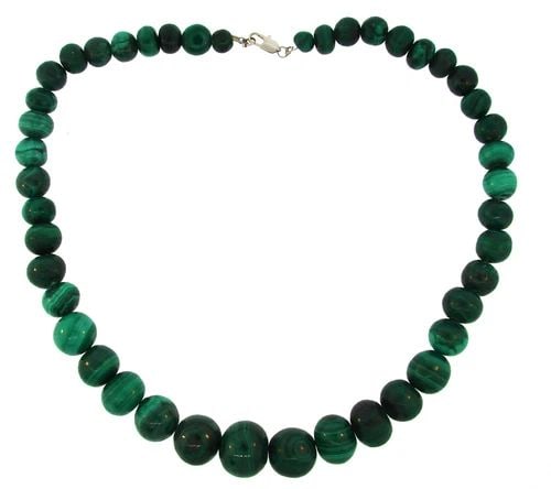 MALACHITE BEAD STTRAND NECKLACE 20.5 INCHES (1 of 2)