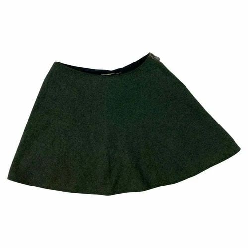 BALENCIAGA PARIS GREEN WOOL MINI SKIRT, SIZE 36 (1 of 2)