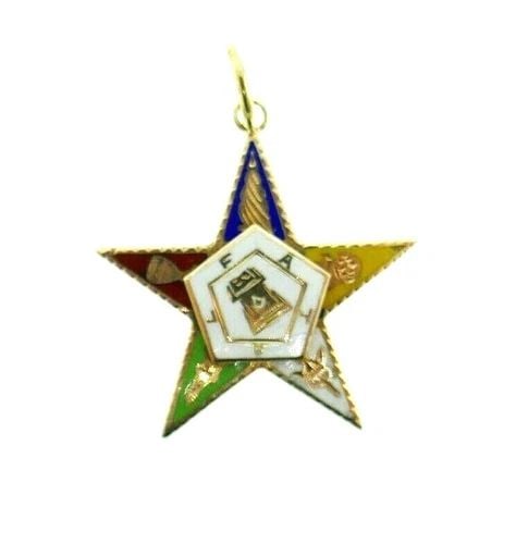 ANTIQUE 10K ROSE GOLD & ENAMEL STAR PENDANT CHARM CIRCA 1900S: ANTIQUE 10K ROSE GOLD & ENAMEL STAR PENDANT CHARM CIRCA 1900S Antique 10k Rose Gold & Enamel Star Pendant Circa 1900s This is a must for a collector. The weight is 2.14 grams. The length is 7/8 of an 