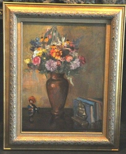 CUNNINGHAM, MILDRED COTNAM (1898-- OIL PAINTING - STILL LIFE -FLOWERS (1 of 1)