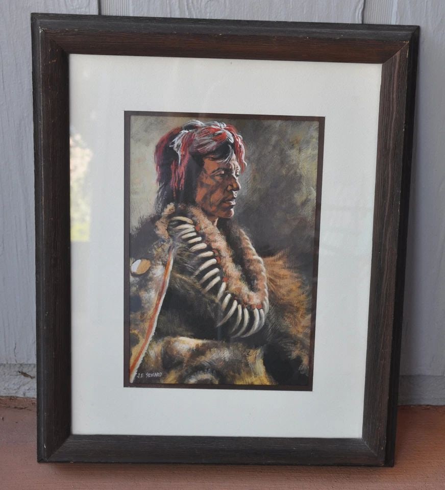 JAMES E. SEWARD (1926-) ORIGINAL PAINTING OF SAUK INDIAN CHIEFTAIN - KEOKUK (1 of 1)
