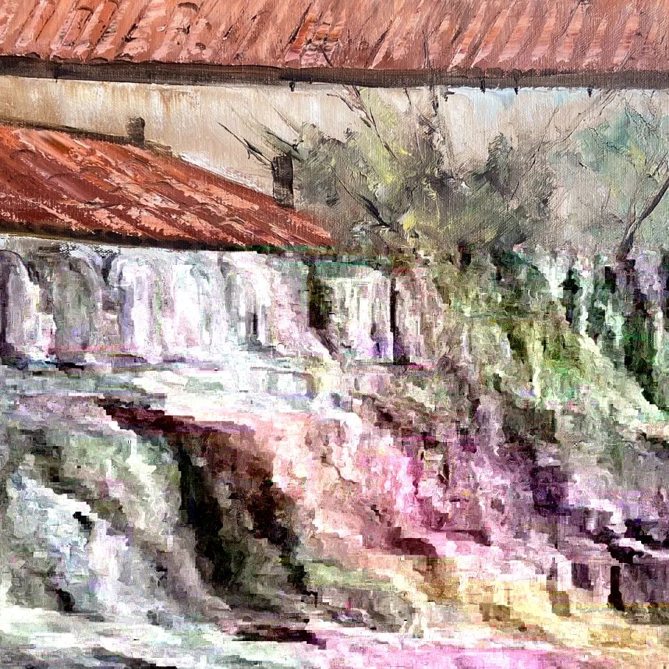 LARGE VINTAGE OIL PAINTING - CALIFORNIA MISSION CHURCH - CALIF ARTIST KAY KETTLE (1 of 1)