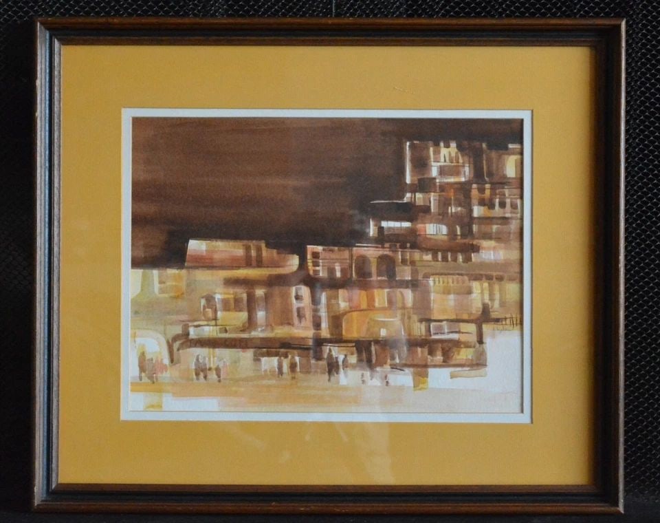 DOTTI (DOROTHY) CYPHERS 1921-2019 - WATERCOLOR PAINTING - THE CITY - DAYTON OHIO (1 of 2)
