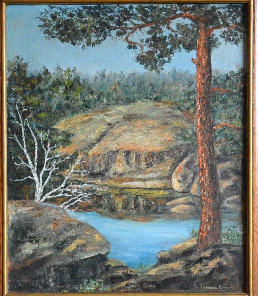 SUSANNA OLSON - OIL PAINTING OF SAINT LOUIS RIVER IN DULUTH MINNESOTA - FRAMED (1 of 2)