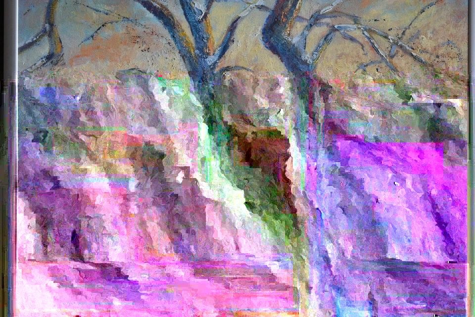 AYLETT GRIFFIN IRVING (1921-2012) WINTER APPLE TREE IN SNOW - ABSAROKEE MONTANA: AYLETT GRIFFIN IRVING (1921-2012) WINTER APPLE TREE IN SNOW - ABSAROKEE MONTANA This wonderful impressionist painting was done by Montana artist Aylett Griffin Irving. It is titled Winter Apple Tree o