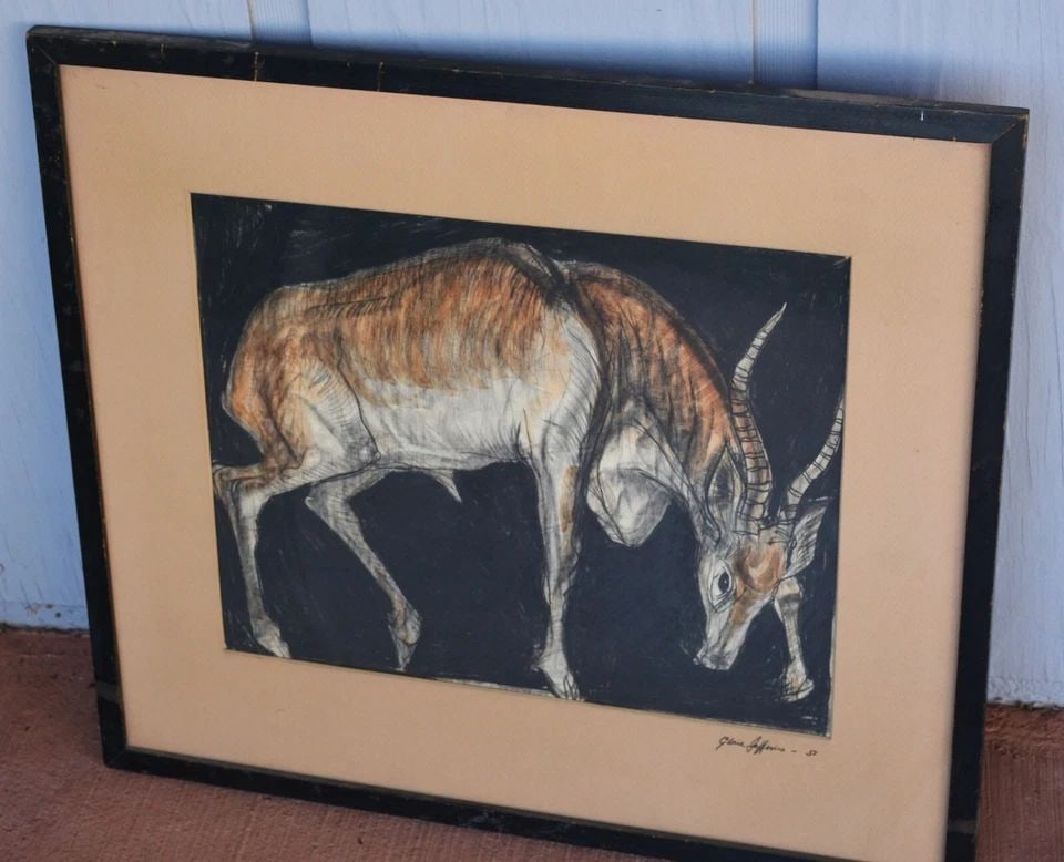 GLORIA JEFFRIES - COLORED DRAWING - AFRICAN ANTELOPE ELAND (1 of 2)