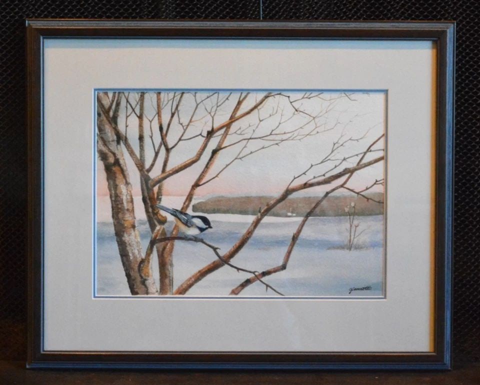 KARLA GIANNOTTI - WATERCOLOR PAINTING - WINTER CHICKADEE - ELLISON BAY BLUFF WI (1 of 2)