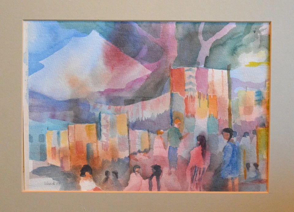 TOM WARD - MARKET OF SAINT THOMAS JALIEZA OAXACA MEXICO - WATERCOLOR PAINTING (1 of 2)