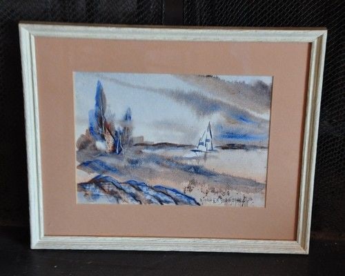 FRIEDBERG, MITCH 1924-2012 ORIGINAL - TALLAHASSEE FLORIDA - SEASCAPE WATERCOLOR (1 of 2)