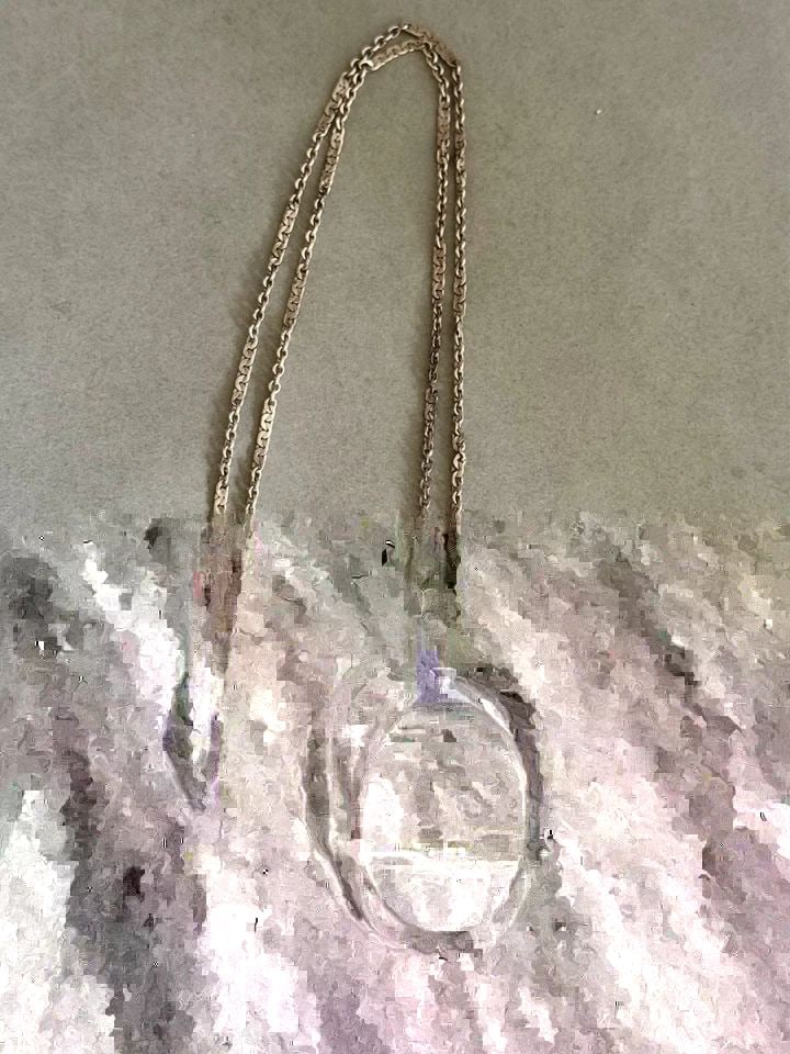 OLD PAWN NAVAJO STERLING SILVER PICTURE JASPER PENDANT SIGNED LEE STERLING CHAIN (1 of 2)