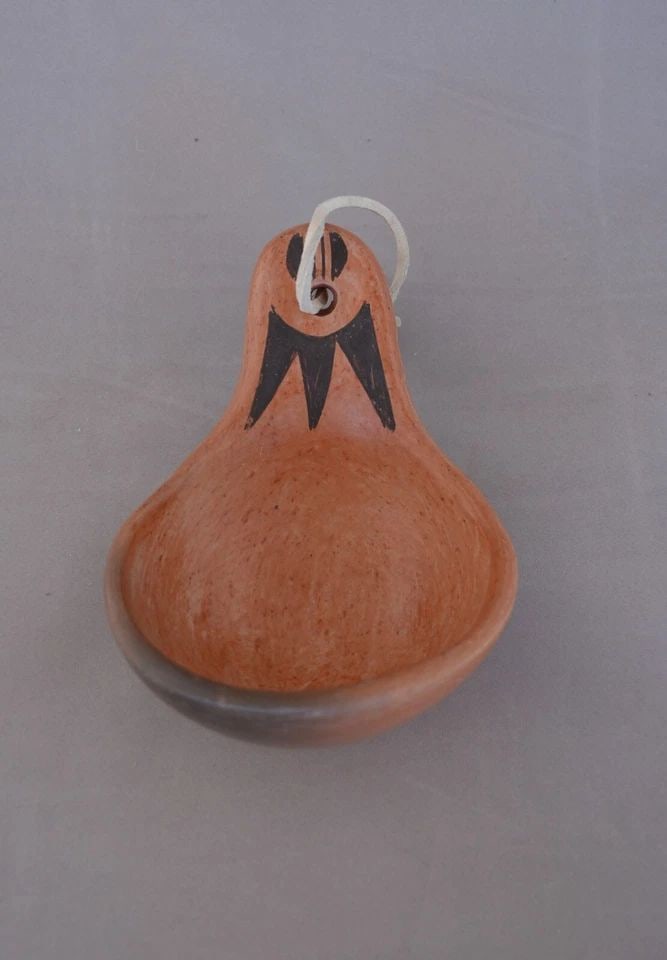 FRIEDA POLEAHLA (1918-1994) - HOPI HANDPAINTED POTTERY LADLE DIPPERIT - 6" LONG (1 of 2)