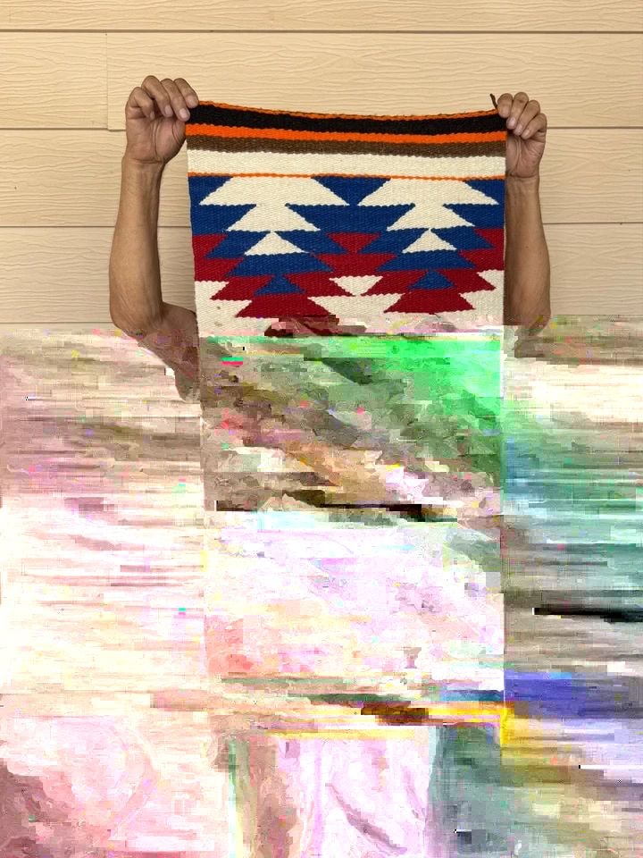 VINTAGE EYE DAZZLER NAVAJO RUG 18 1/2 X 37?? GREAT CONDITION: VINTAGE EYE DAZZLER NAVAJO RUG 18 1/2 X 37” GREAT CONDITION Eye Dazzler Navajo Rug 18 1/2 x 37” Vintage Navajo rug Great Condition ..**Both sides of the rug are shown in the photos.**