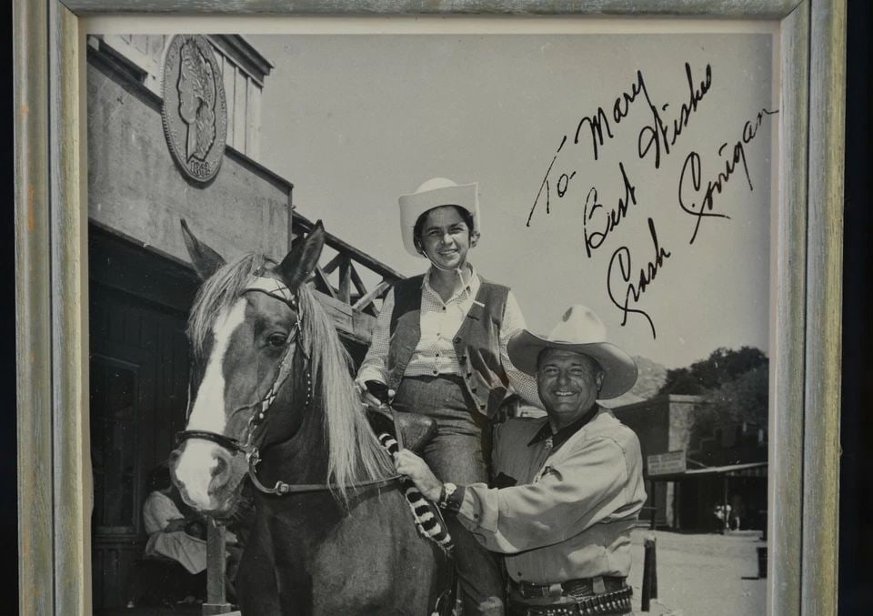 VTG AUTOGRAPHED OLD WEST COWBOY PHOTOGRAPH - RAY CRASH CORRIGAN AT CORRIGANVILLE: VTG AUTOGRAPHED OLD WEST COWBOY PHOTOGRAPH - RAY CRASH CORRIGAN AT CORRIGANVILLE Item Description: This vintage photograph has been autographed by Ray Crash Corrigan. Crash began as a Hollywood stuntm