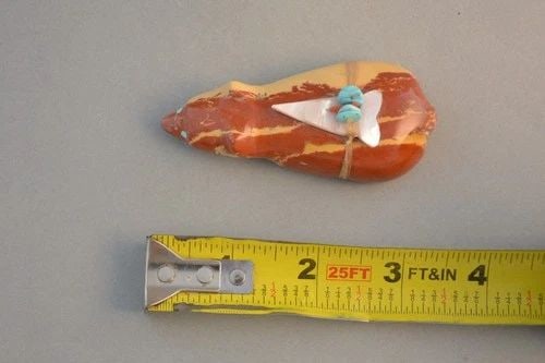 VINTAGE ZUNI FETISH - BADGER - WITH BUNDLE - INLAID TURQUOISE - 3" LONG (1 of 2)