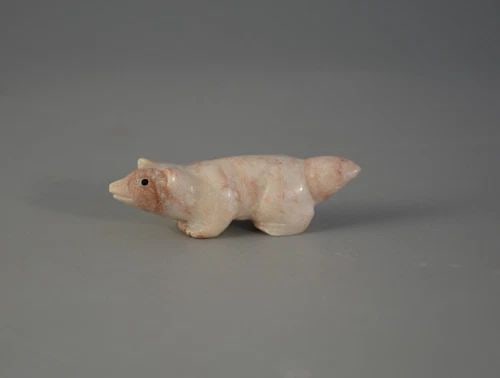 ROY DAVIS - VINTAGE NAVAJO HAND CARVED FOX FETISH - ALABASTER - 2 1/4" LONG: ROY DAVIS - VINTAGE NAVAJO HAND CARVED FOX FETISH - ALABASTER - 2 1/4" LONG Item Description: This vintage Fox fetish has been beautifully hand carved by Navajo carver Roy Davis. It is carved of Alaba