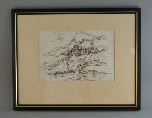 VINTAGE FRAMED PEN & INK DRAWING - BLACK FOREST VIENNA - I. HAMMOND - 1969 (1 of 1)
