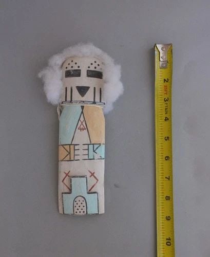 VINTAGE HOPI FLAT KACHINA DOLL - GRANDFATHER - 8" TALL (1 of 2)